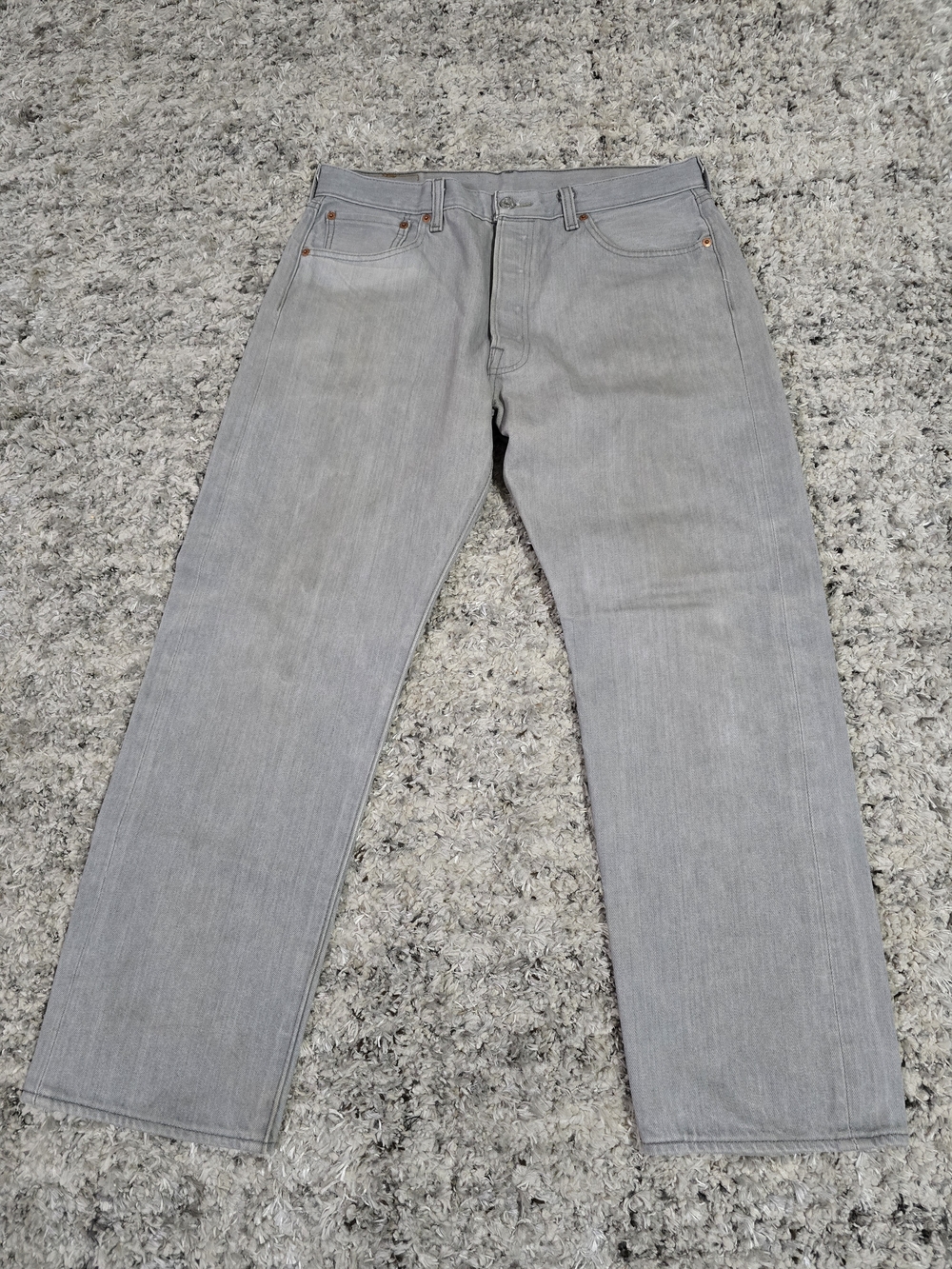 Levi's 501 Light Gray Straight Leg Jeans
